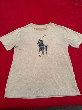 Polo Logo Red Short-Sleeve Boys Performance Jersey T-shirt Size L (14-16)